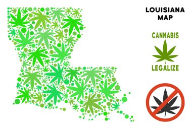 Telif ücretsiz esrar yaprakları stil Louisiana Devlet harita