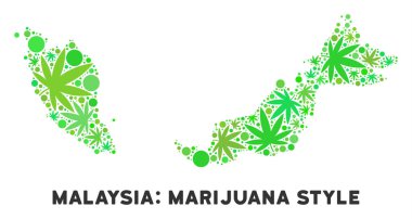 Telif ücretsiz kenevir yaprak tarzı Malezya haritası