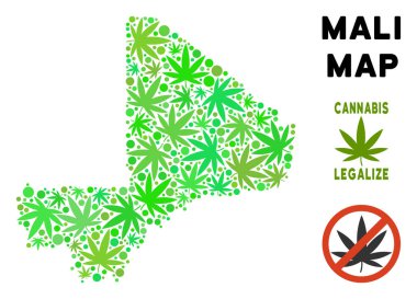 Telif ücretsiz kenevir yaprak mozaik Mali Haritası