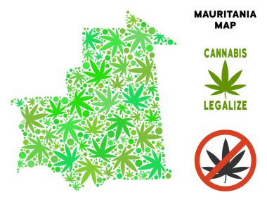 Telif ücretsiz kenevir yaprak mozaik Moritanya Haritası