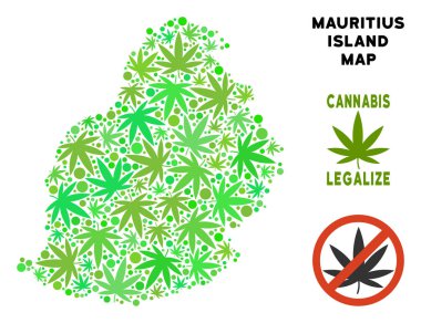Telif ücretsiz esrar yaprakları kolaj Mauritius Adası Haritası