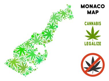 Telif ücretsiz esrar yaprakları stil Monako Haritası