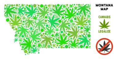 Royalty Free esrar yaprakları kolaj Montana State harita