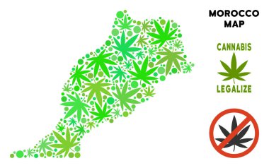 Telif ücretsiz kenevir yaprak kompozisyon Fas Haritası