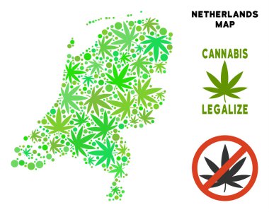 Telif ücretsiz kenevir yaprak kolaj Hollanda Haritası