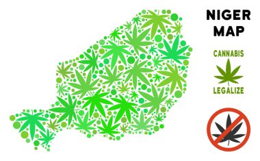 Telif ücretsiz kenevir yaprak kompozisyon Nijer Haritası