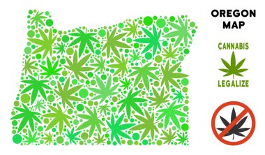 Telif ücretsiz esrar yaprakları stil Oregon State harita