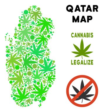 Telif ücretsiz esrar yaprakları kolaj Katar harita