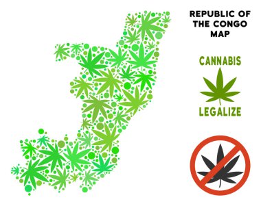 Telif ücretsiz esrar yaprakları mozaik Cumhuriyeti Kongo Haritası