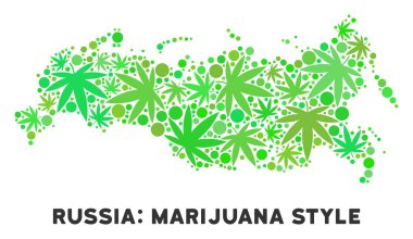 Telif ücretsiz kenevir yaprak mozaik Rusya Haritası