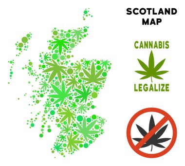 Telif ücretsiz kenevir yaprak kompozisyon İskoçya Haritası