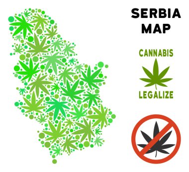 Telif ücretsiz kenevir yaprak kompozisyon Sırbistan harita
