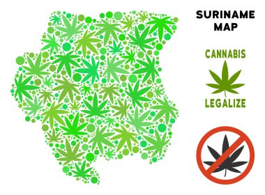 Telif ücretsiz kenevir yaprak kolaj Surinam Haritası