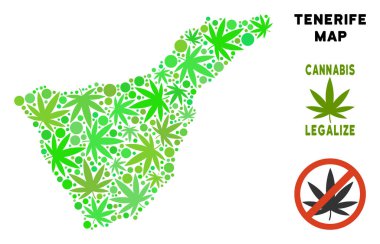 Telif ücretsiz esrar yaprakları kompozisyon Tenerife İspanya ada Haritası