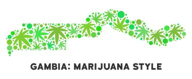 Royalty Free esrar yaprakları stil Gambiya Haritası