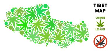 Telif ücretsiz esrar yaprakları mozaik Tibet Çin bölgesi harita