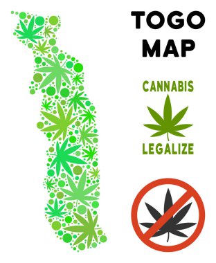 Telif ücretsiz esrar yaprakları kompozisyon Togo Haritası