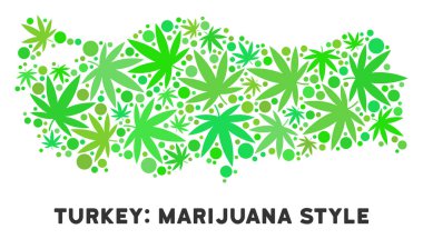 Telif ücretsiz kenevir yaprak tarzı Türkiye Haritası