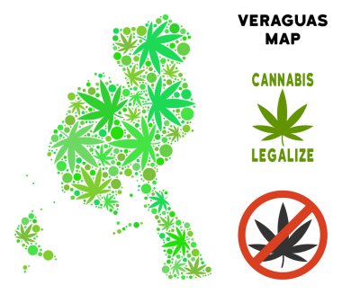 Telif ücretsiz esrar yaprakları kolaj: Veraguas il Haritası