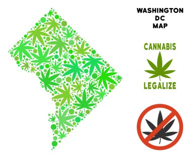 Telif ücretsiz kenevir mozaik Washington Dc harita bırakır