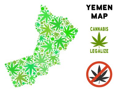 Telif ücretsiz esrar yaprakları kompozisyon Yemen harita