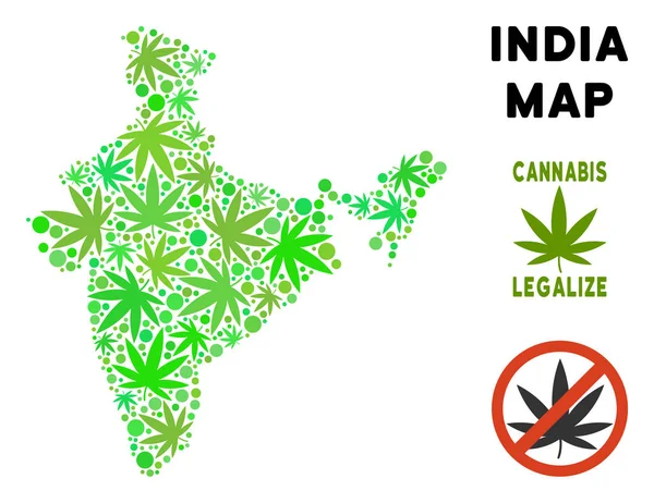 Telif ücretsiz kenevir yaprak tarzı Hindistan harita