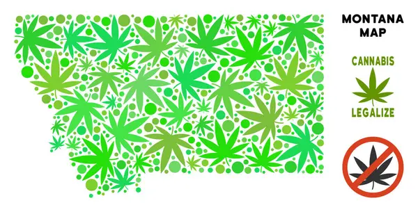 Royalty Free esrar yaprakları kolaj Montana State harita