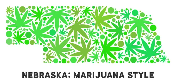 Telif ücretsiz esrar yaprakları mozaik Nebraska eyalet harita