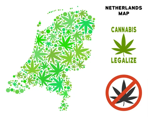 Telif ücretsiz kenevir yaprak kolaj Hollanda Haritası