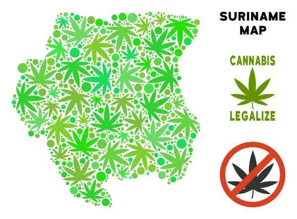 Telif ücretsiz kenevir yaprak kolaj Surinam Haritası
