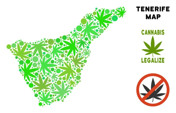 Telif ücretsiz esrar yaprakları kompozisyon Tenerife İspanya ada Haritası