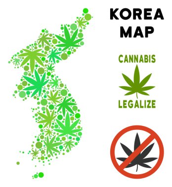 Telif ücretsiz kenevir yaprak tarzı Kuzey ve Güney Kore Haritası