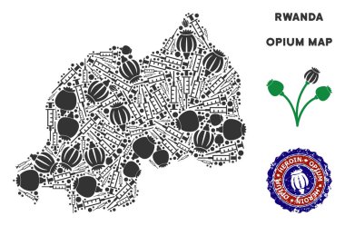Afyon uyuşturucu Ruanda harita kolaj
