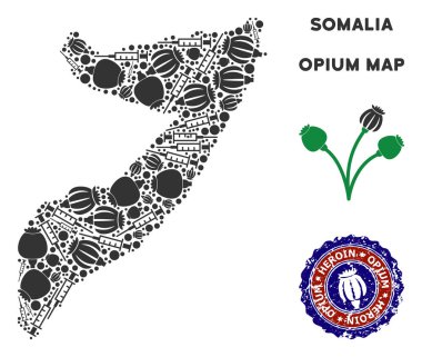 Afyon uyuşturucu Somali harita kolaj