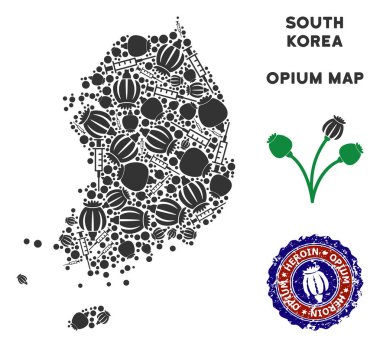 Afyon bağımlılığı Güney Kore harita kompozisyon