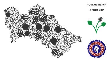 Afyon uyuşturucu Türkmenistan harita mozaik
