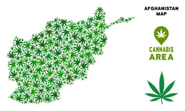 Vektör esrar kompozisyon Afganistan harita