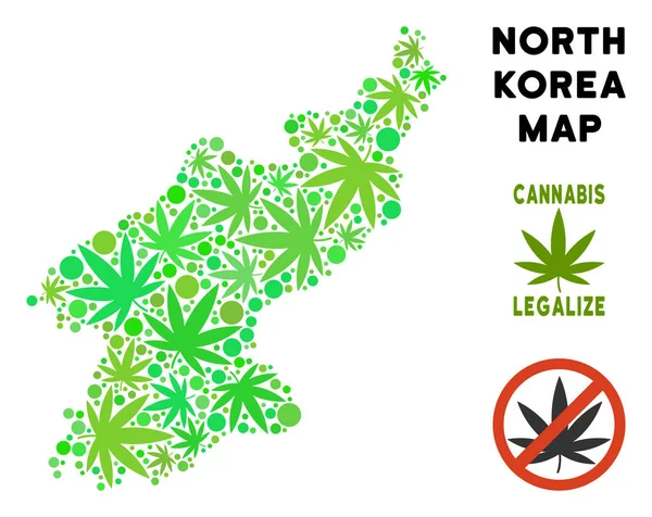 Telif ücretsiz esrar yaprakları stil Kuzey Kore Haritası