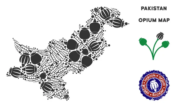 Afyon uyuşturucu Pakistan harita mozaik