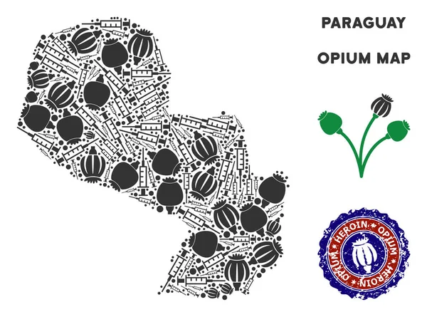Afyon bağımlılığı Paraguay harita kompozisyon