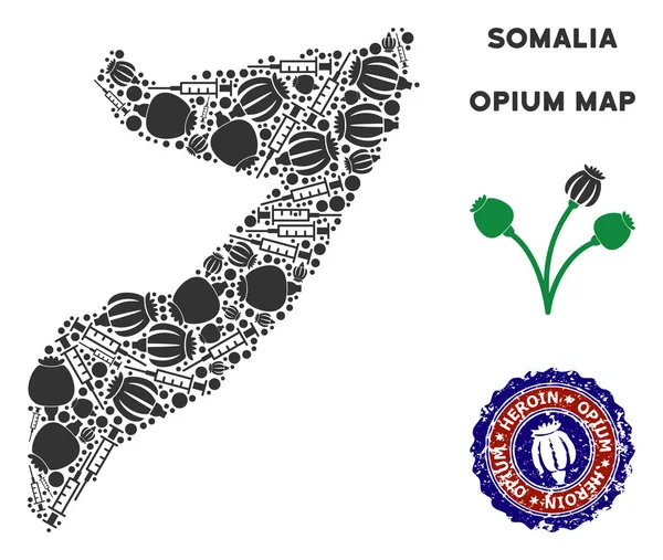 Afyon uyuşturucu Somali harita kolaj