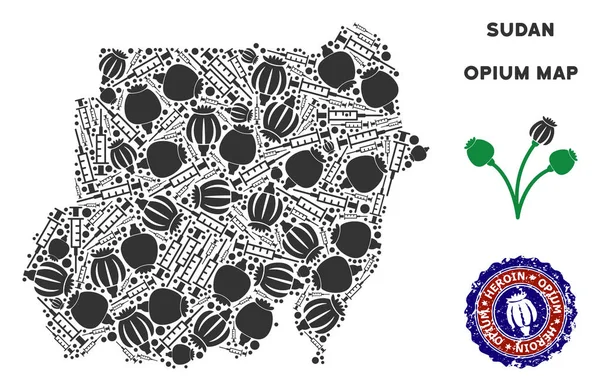 Afyon uyuşturucu Sudan harita kolaj