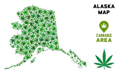 Vektör esrar mozaik Alaska harita