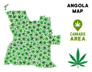 Vektör esrar kompozisyon Angola Haritası