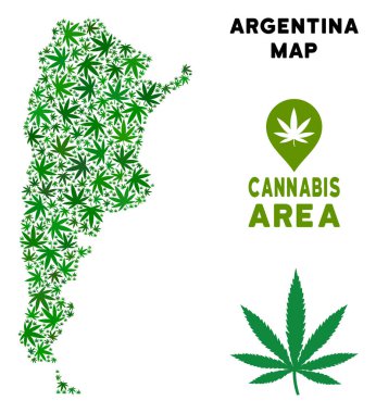 Vektör esrar mozaik Arjantin harita