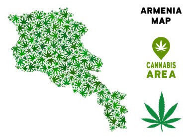 Vektör esrar mozaik Ermenistan harita