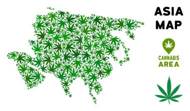 Vektör esrar kompozisyon Asya harita