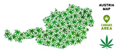 Vektör esrar mozaik Avusturya harita