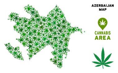 Vektör esrar mozaik Azerbaycan Haritası