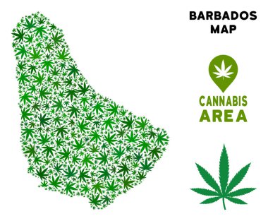 Vektör esrar mozaik Barbados Haritası